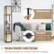Modern Shelf Freestanding Floor Lamp with Double Lamp Pull Chain and Foot Switch